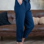 Damski komplet punto kamizelka i spodnie Granatowy – Romivelle 4