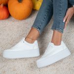 Sneakersy na wysokiej platformie Biały – Rosavine 6