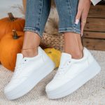 Sneakersy na wysokiej platformie Biały – Rosavine 5