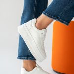 Sneakersy na wysokiej platformie Białe – Rosavine 4
