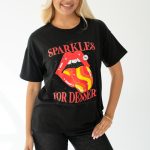 T-shirt damski usta sparkles for dessert – Glintara 1