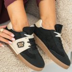 Buty sportowe damskie zamszowe Czarne – Thavira 4