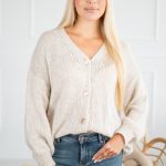 Sweter moherowy rozpinany Kremowy – Morenza 3