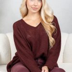 Sweter oversize serce Bordowy – Cardivra 4