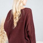 Sweter oversize serce Bordowy – Cardivra 3