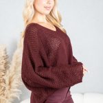 Sweter oversize serce Bordowy – Cardivra 2