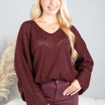 Sweter oversize serce Bordowy – Cardivra 6