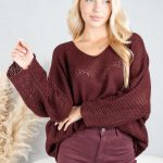 Sweter oversize serce Bordowy – Cardivra 1