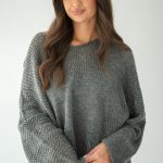 Sweter oversize serce Grafitowy – Cardivra 1
