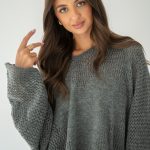 Sweter oversize serce Grafitowy – Cardivra 2