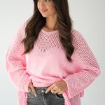 Sweter oversize serce Pudrowy – Cardivra 4