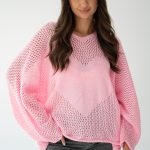 Sweter oversize serce Pudrowy – Cardivra 1