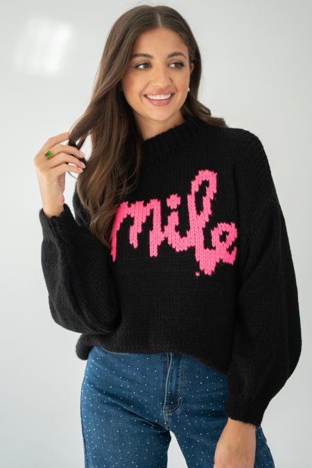 Sweter smile Czarny – Mirelle 1