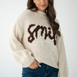 Sweter smile Beżowy – Mirelle 1