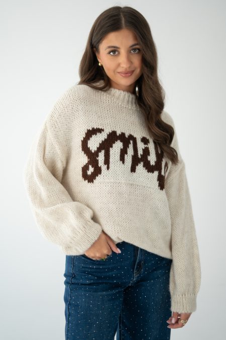 Sweter smile Beżowy – Mirelle 1