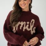Sweter smile Bordowy – Mirelle 3