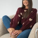 Sweter w serca Bordowy – Seralyn 2