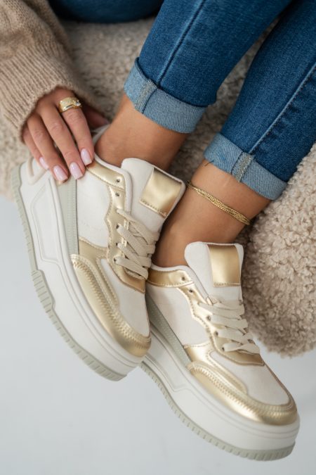 Sneakersy damskie casual Złote – Clorinne