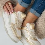 Sneakersy damskie casual Złote – Clorinne 4
