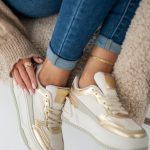 Sneakersy damskie casual Złote – Clorinne 2