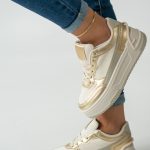 Sneakersy damskie casual Złote – Clorinne 1
