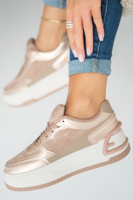 Sneakersy damskie casual Szampański – Clorinne 1