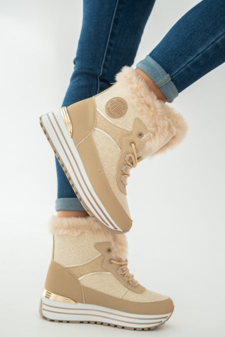 Sneakersy zimowe damskie na koturnie Fango – Corviana 1