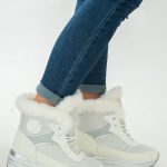 Sneakersy zimowe damskie na koturnie Białe – Corviana 2