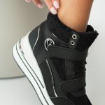 Sneakersy na rzepy z futrem wewnątrz Czarne – Zenyra 3