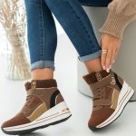 Sneakersy na rzepy z futrem wewnątrz Czekoladowe – Zenyra 4