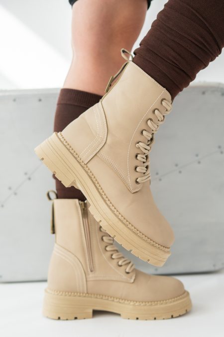 Workery damskie jesienno zimowe Beżowe – Stavorra 1