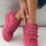 Sneakersy z kryształkami Różowe – Gemoria 2