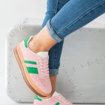 Sneakersy z zamszową cholewką Różowe – Solistra 3