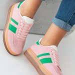 Sneakersy z zamszową cholewką Różowe – Solistra 1