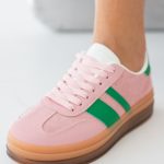 Sneakersy z zamszową cholewką Różowe – Solistra 4