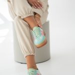Sneakersy z zamszową cholewką Miętowe – Solistra 4