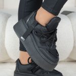 Sneakersy damskie chunky na platformie Czarne – Altirra 1