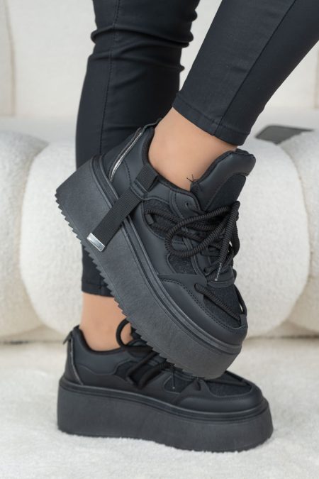 Sneakersy damskie chunky na platformie Czarne – Altirra 1