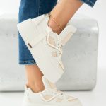 sneakersy wysoka platforma - Beżowy 1