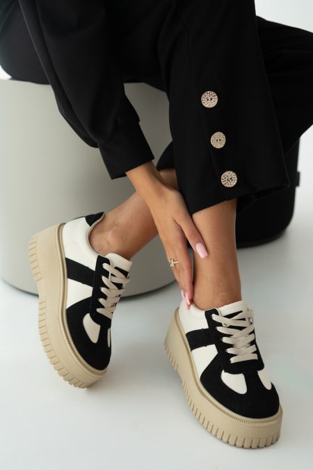 Kolorowe sneakersy damskie chunky Czarne – Olyssia 1