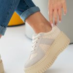 Kolorowe sneakersy damskie chunky Beżowe – Olyssia 3