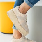 Kolorowe sneakersy damskie chunky Beżowe – Olyssia 1
