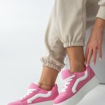 Sneakersy na platformie w stylu skate Różowe – Favora 2
