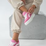 Sneakersy na platformie w stylu skate Różowe – Favora 4