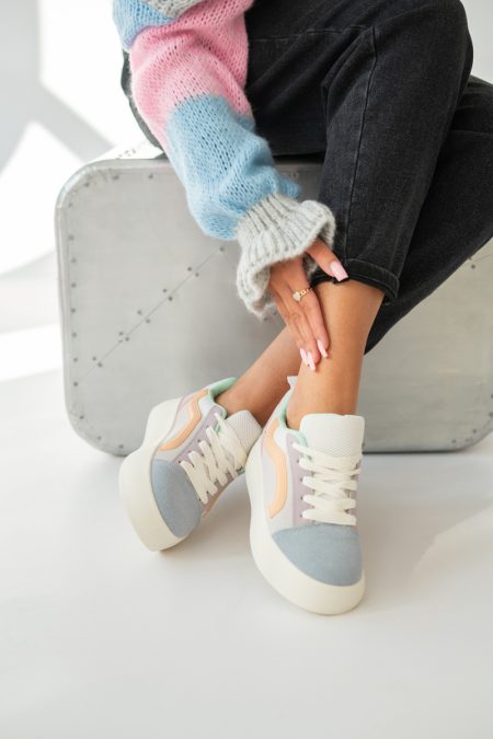 Sneakersy na platformie w stylu skate Wielokolorowe – Favora
