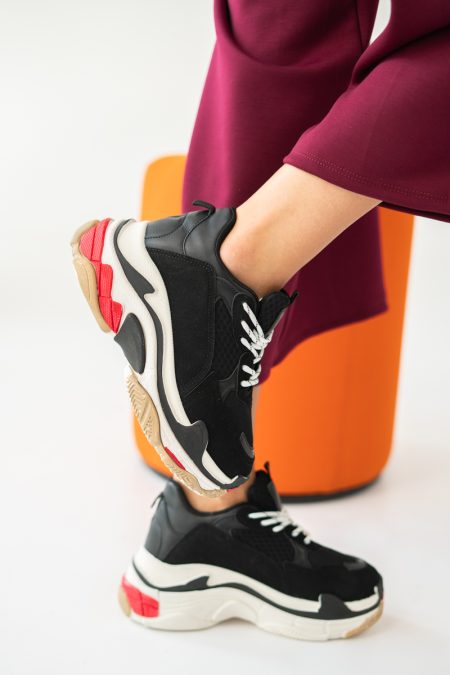 Sneakersy na grubej podeszwie Czarne – Nayora 1
