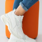Sneakersy na grubej podeszwie Białe – Nayora 1