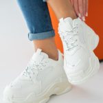 Sneakersy na grubej podeszwie Białe – Nayora 3