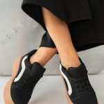 Sneakersy na platformie w stylu skate Czarne – Favora 1