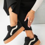Sneakersy na platformie w stylu skate Czarne – Favora 2